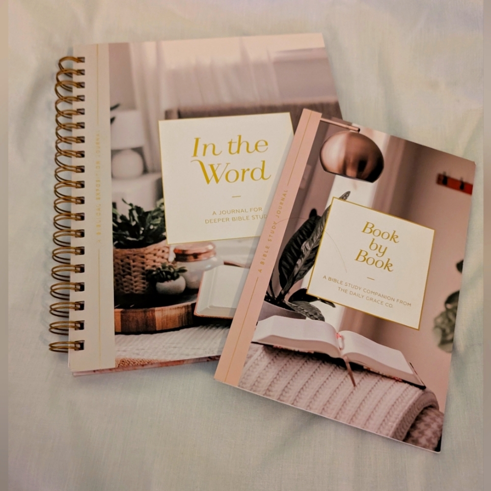 The Daily Grace Co. Journals - In the Word & Book by Book - White and Gold